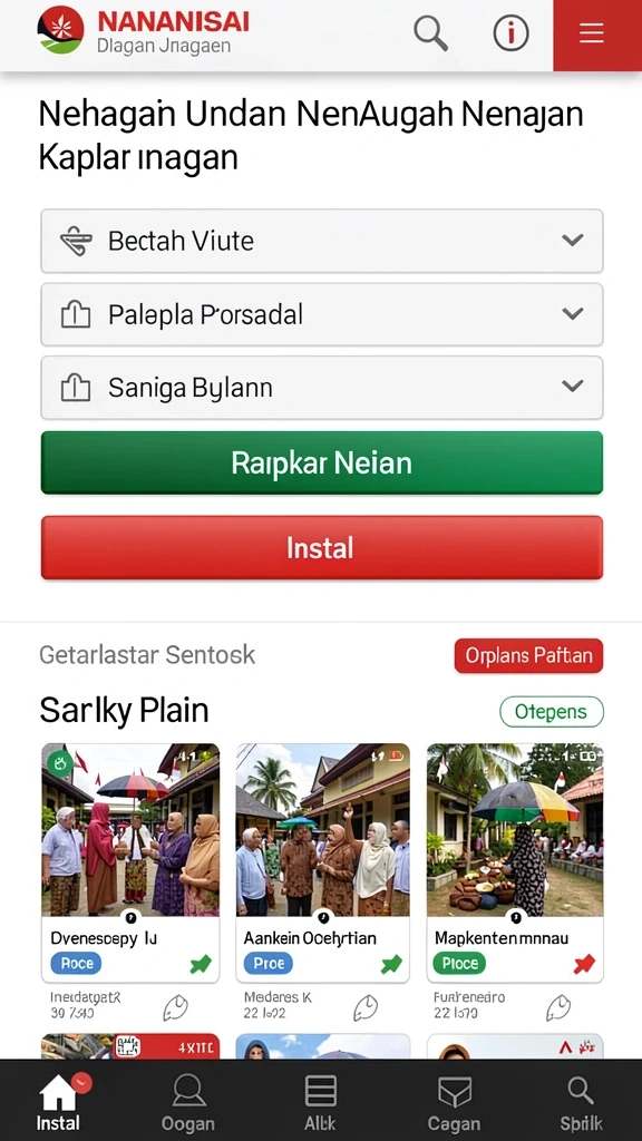Screenshot menunjukkan variasi permainan yang tersedia.