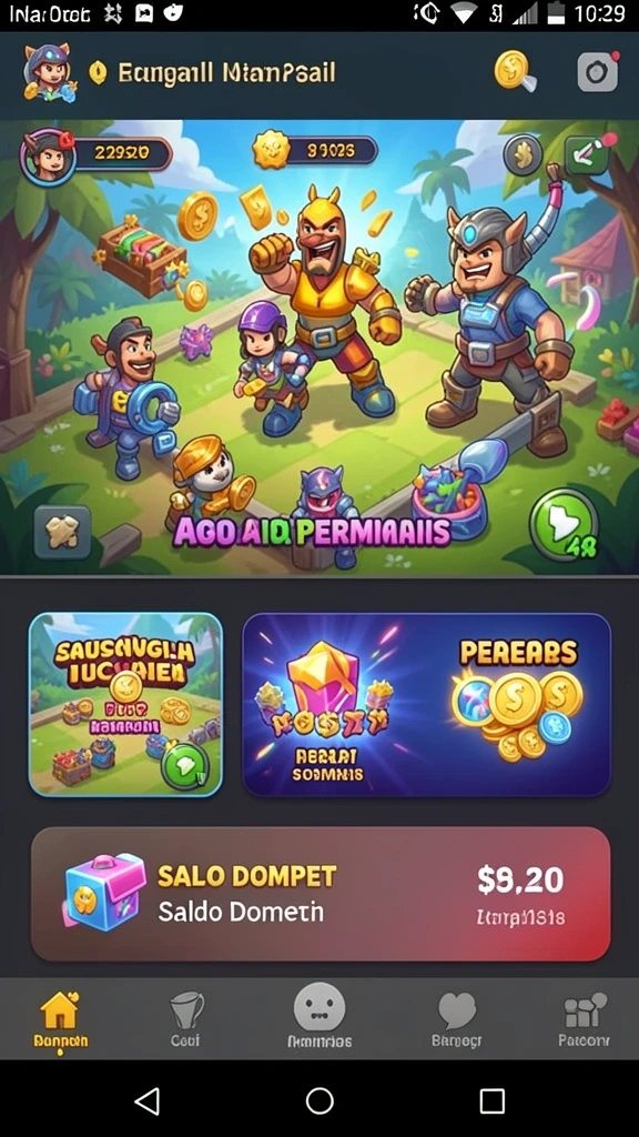 Screenshot menunjukkan antarmuka permainan yang menarik.