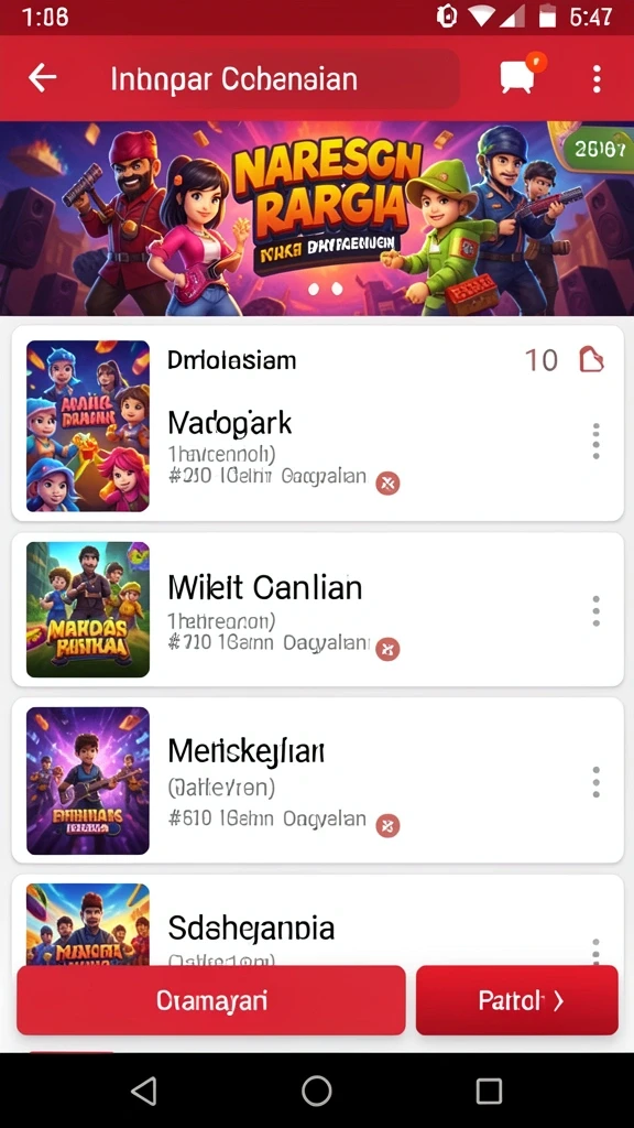 Tampilan level dengan berbagai rintangan menantang.