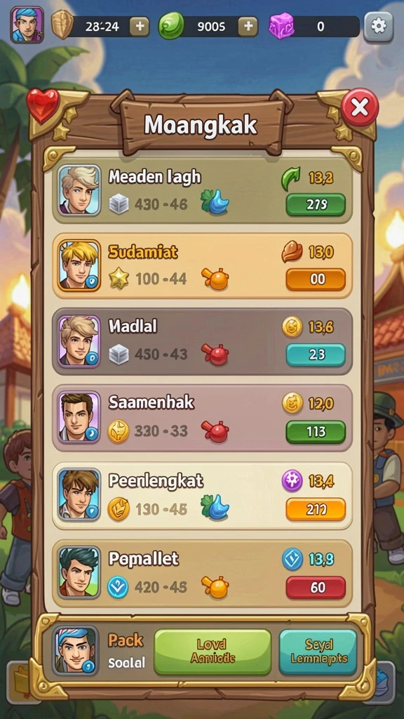 Menu permainan yang beragam dan mudah diakses.