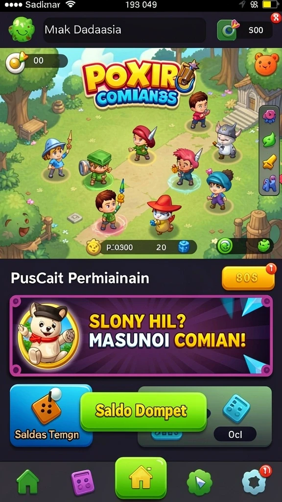 Tampilan awal game ME355 yang menarik dan penuh warna.