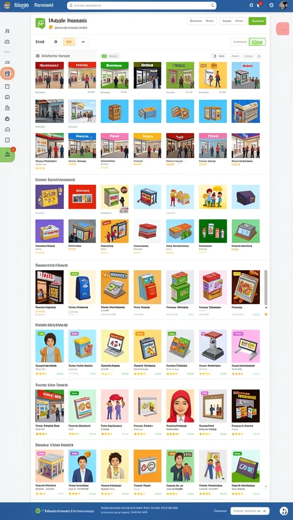 Screenshot fitur permainan dengan banyak pilihan slot.
