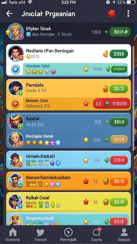 Menampilkan variasi permainan yang menarik dan seru.