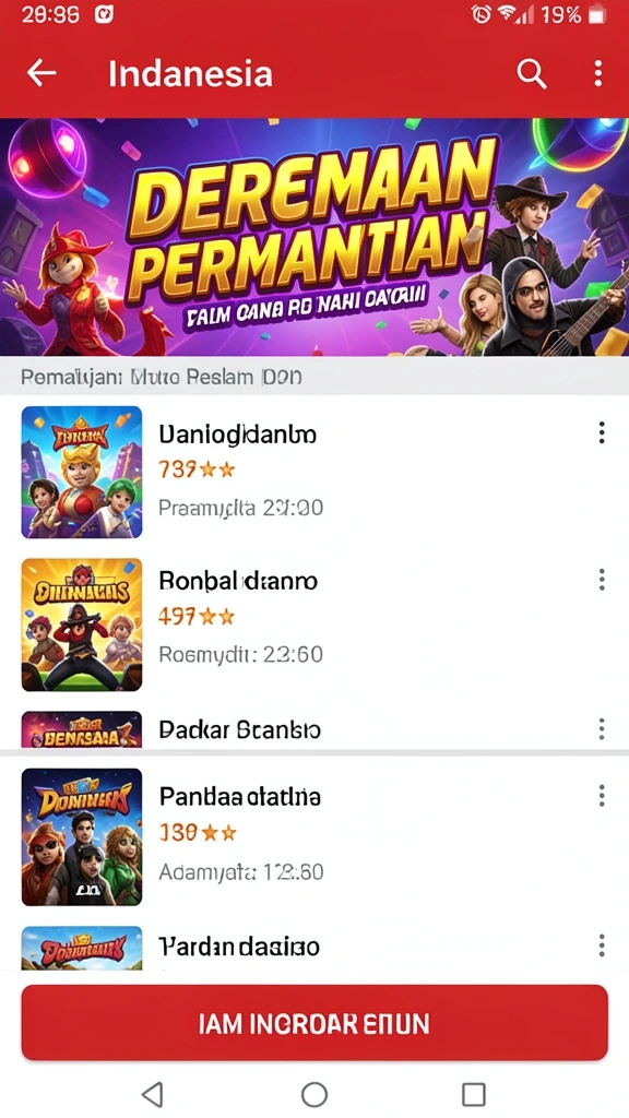 Berbagai pilihan permainan yang dapat dinikmati.